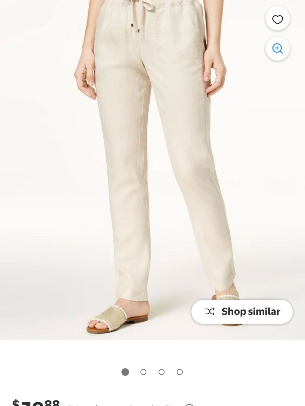 Tommy Hilfiger Cream Straight-Leg Drawstring Pants